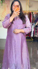 Super pretty premium glass tissue hand work co ord in purple