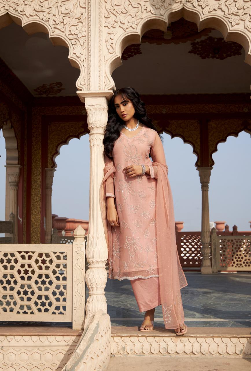 Fully swaroski embellished tissue suit set