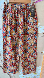 Kalamkari cotton plazzo pants in red