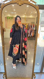 Premium applique work real mirror full suit set