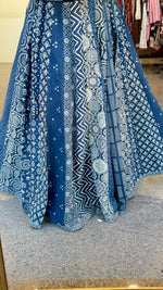 Blue cotton indigo skirt