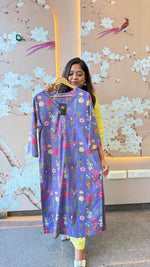 Purple cotton floral kurti