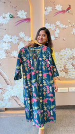 Blue cotton floral kurti