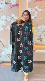 Black cotton floral kurti