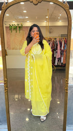 Premium chikankari mul cotton lining suit set