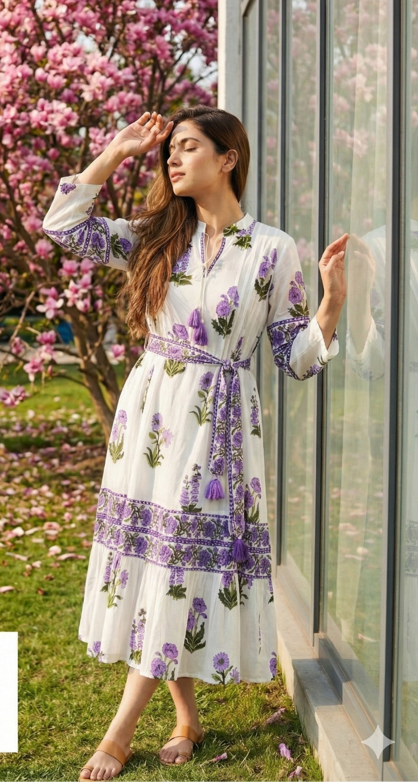 Wow block printed dress comes with inner