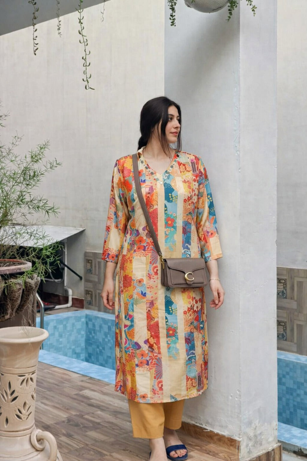 Pure Mul silk digital printed co ord