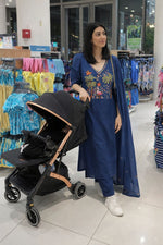 Pure cotton embroidered suit set in blue