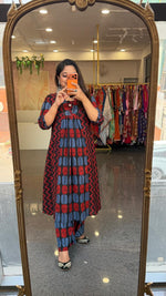 Pretty cotton ajrakh kurta pant