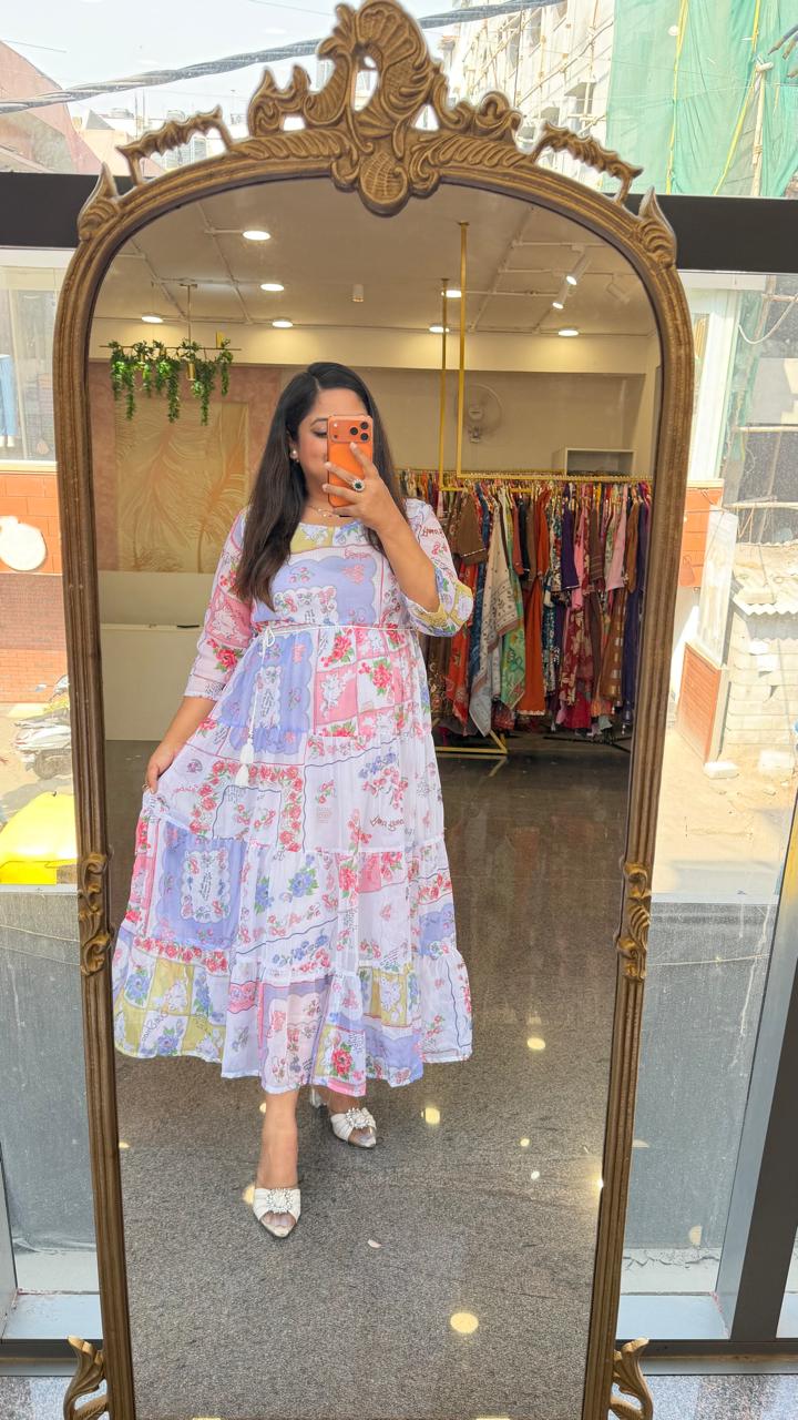 Gorgeous shiffon lining one piece