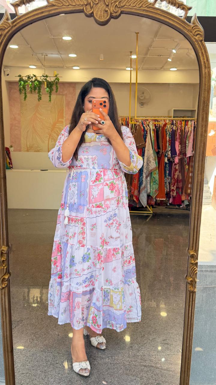 Gorgeous shiffon lining one piece