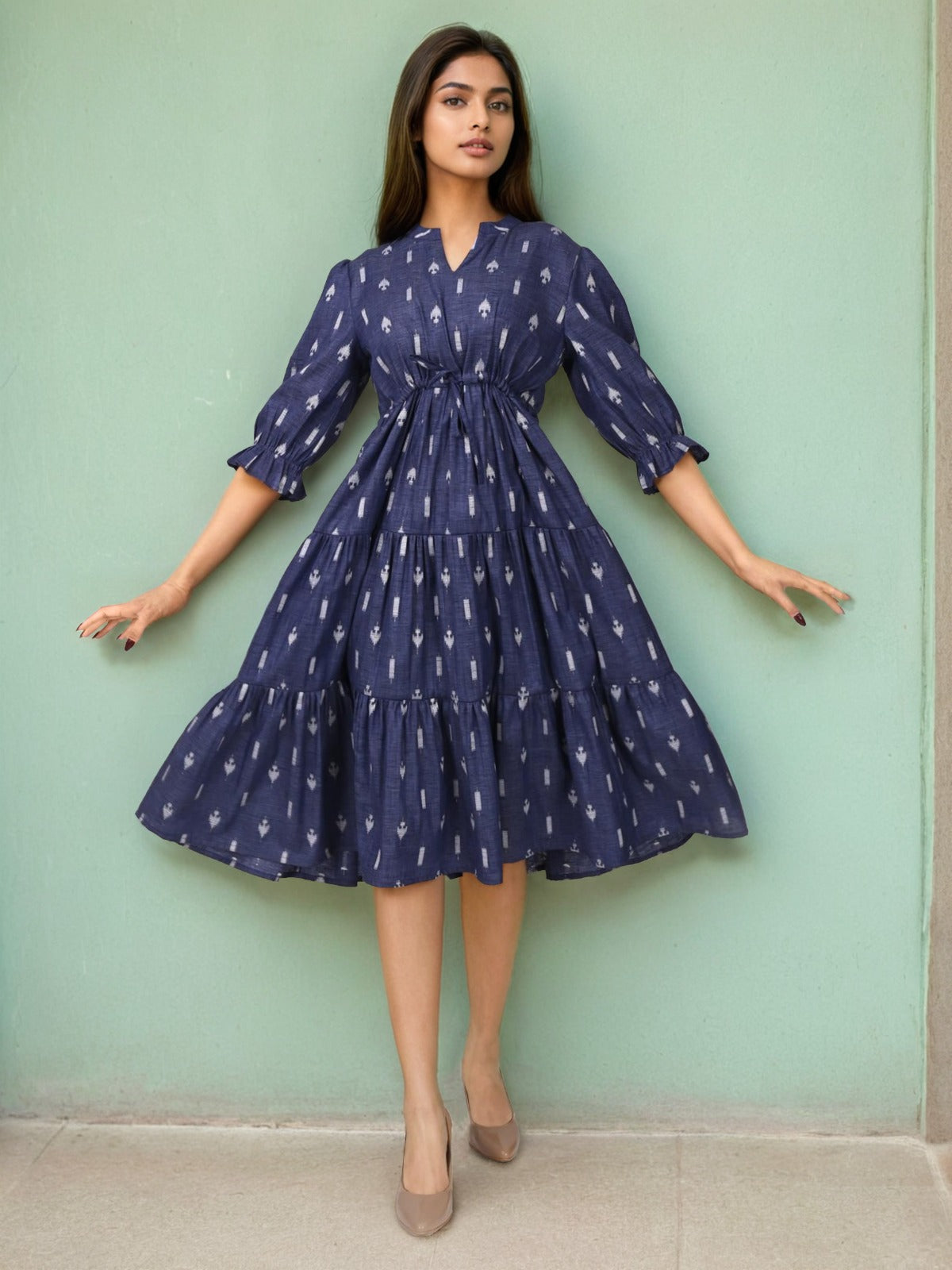 Smart smart lime cotton dress