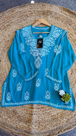 Heavy rayon chikankari short top