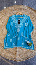 Heavy rayon chikankari short top