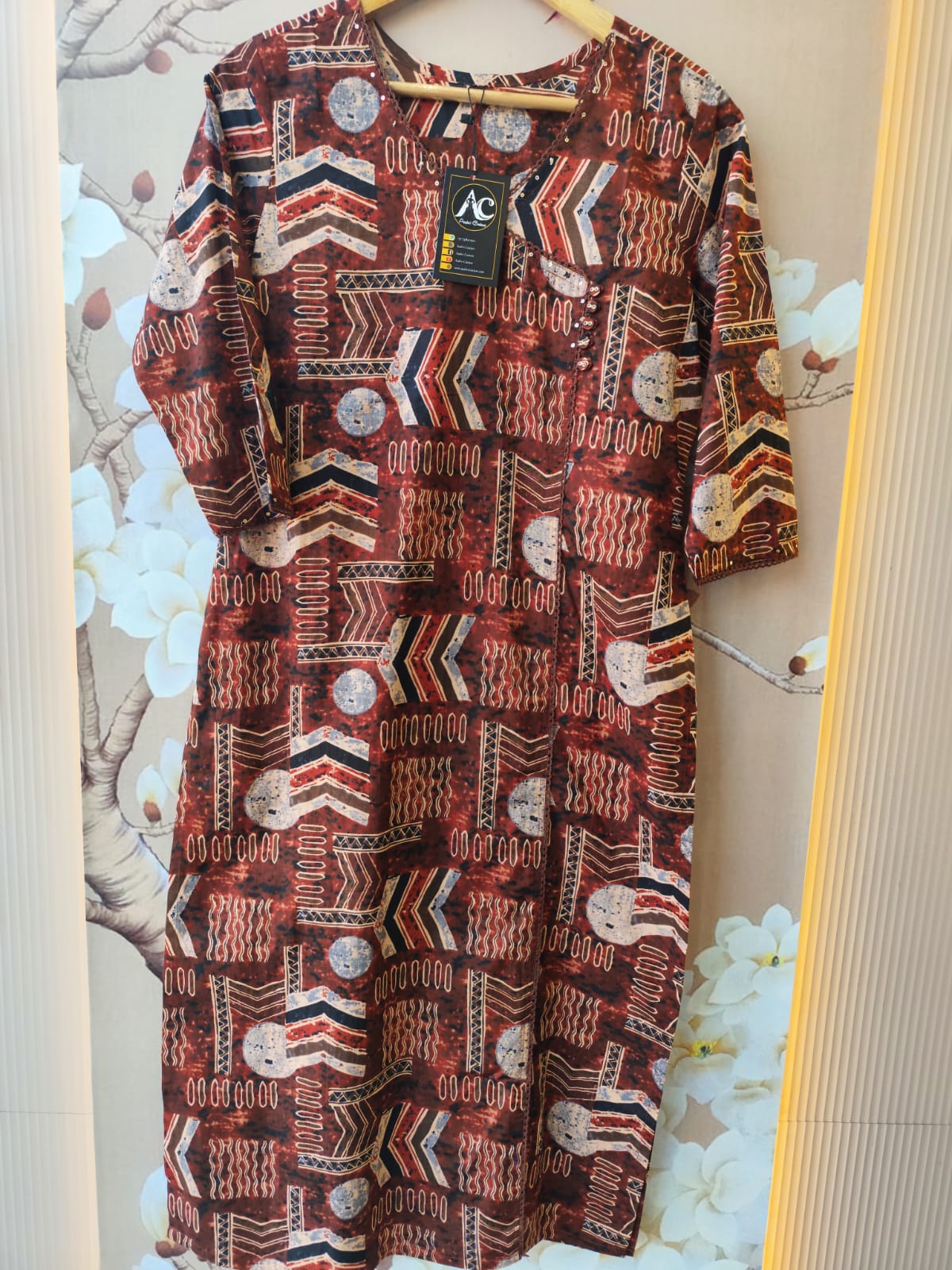 Pure cotton ajrakh angrakha multi kurti