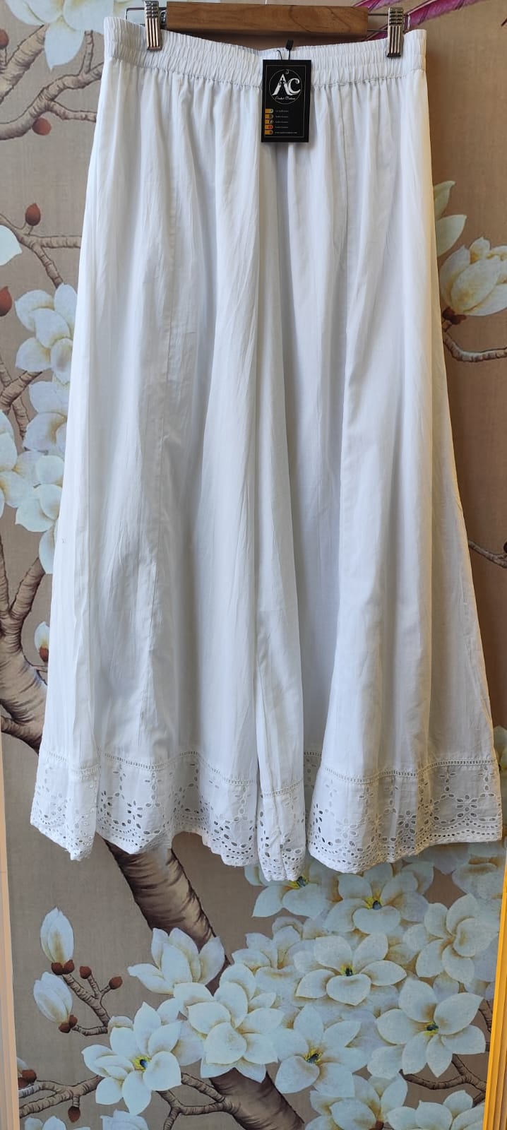 Premium cotton divider skirt plazzzo with shifli border