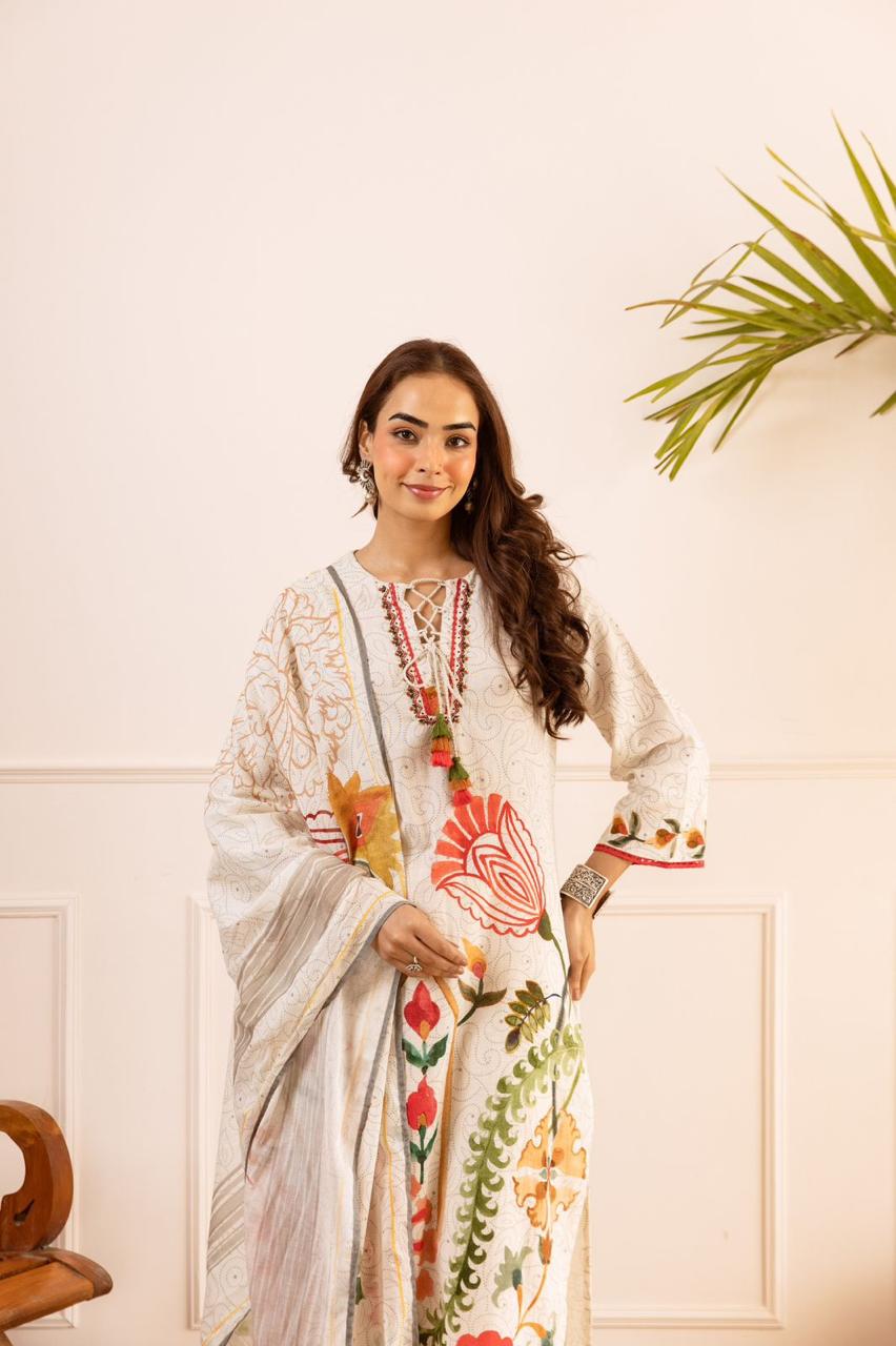 Wow smart Mul cotton digital printed full suit set