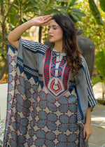 Premium Mul silk ajrakh kaftan co ord