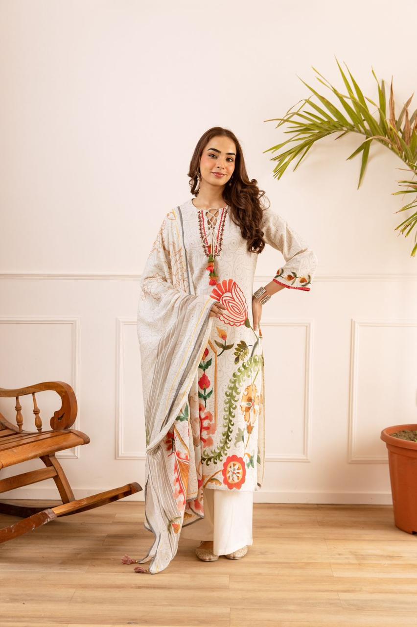 Wow smart Mul cotton digital printed full suit set