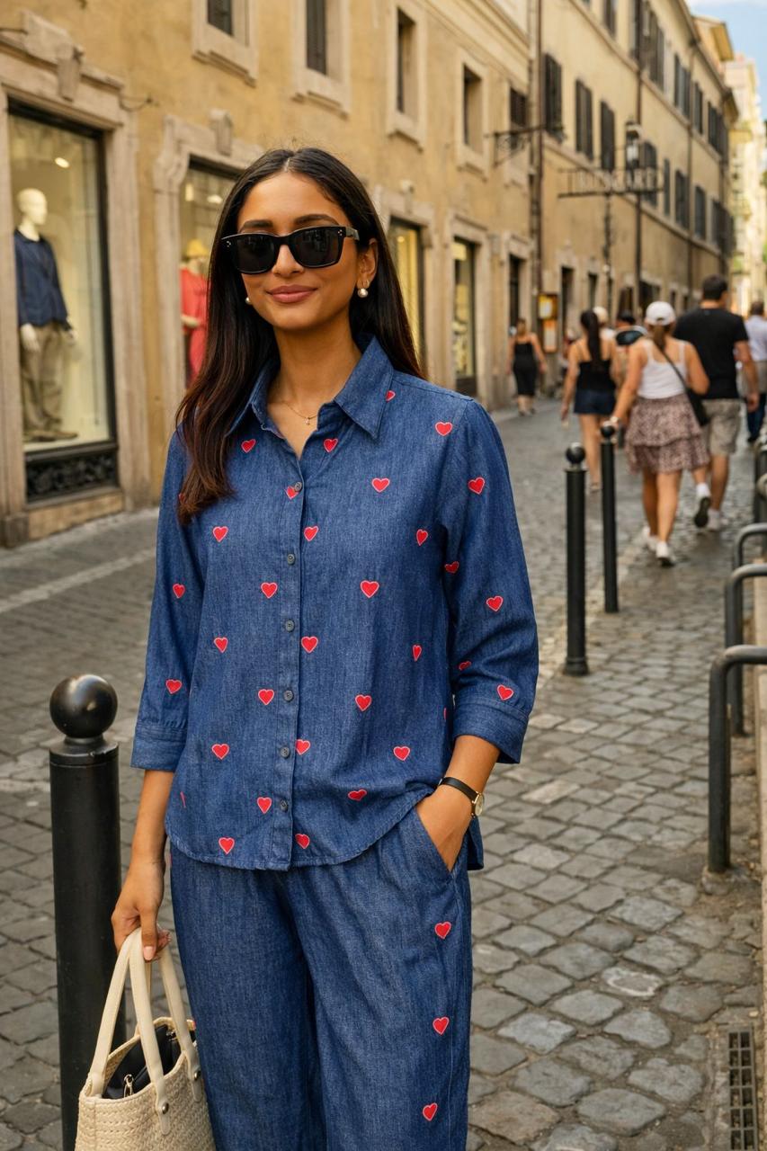 Super smart luxury soft denim Co ord set