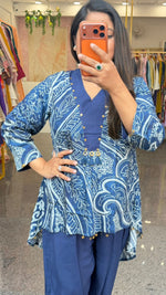 Premium Mul silk Kalamkari kaftan top with pant