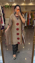 Super soft silk ajrakh kaftan