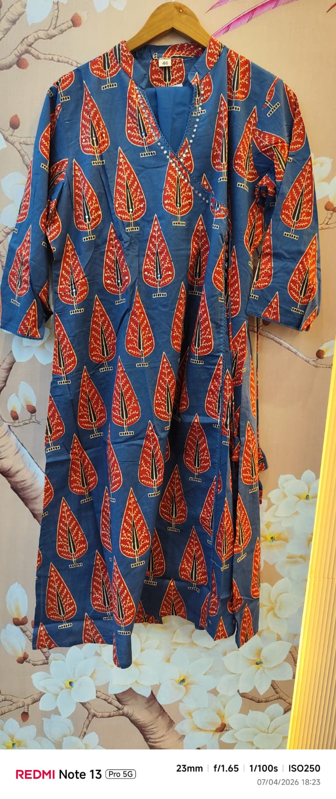 Cotton angrakha kurta pant