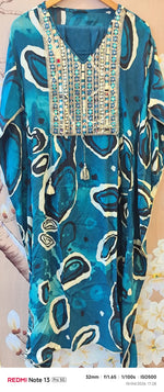 Blue crepe kaftan