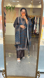 Pure Mul silk ajrakh suit set
