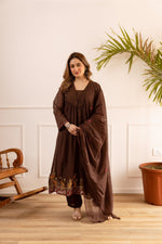Super super pretty net chanderi fully embroidered suit set