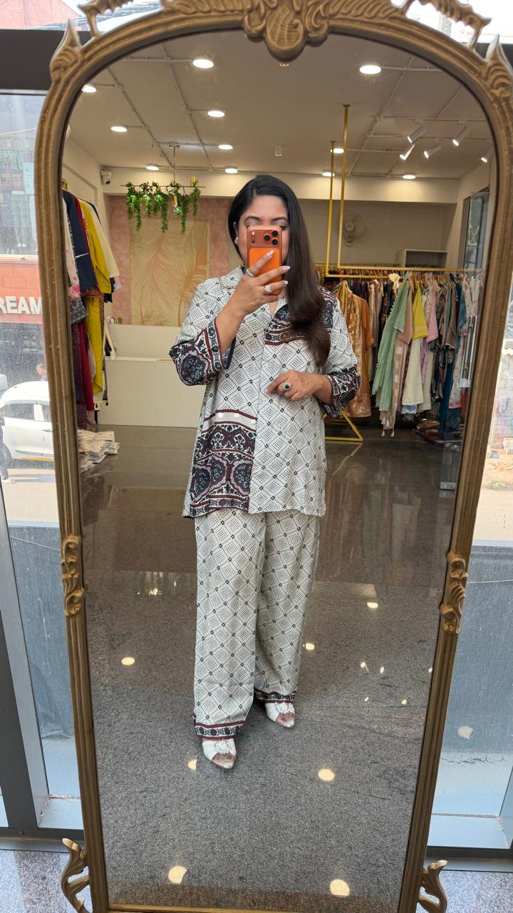 Pure Mul silk smartest co ord set