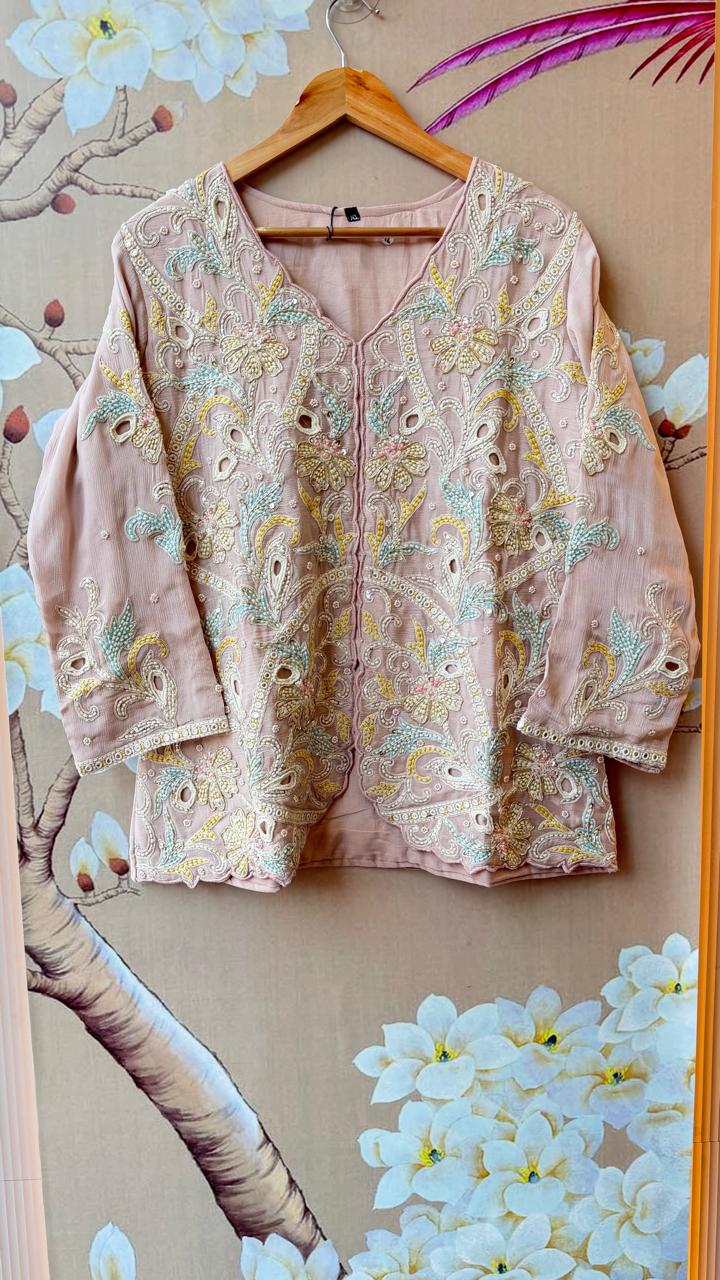 Premium chinon heavy handwork party wear co ord set