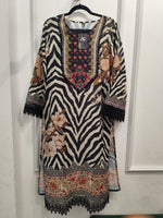 Mul silk lace detailingkurta pant in black
