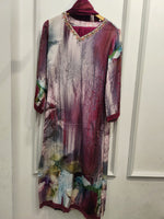 Pure crepe full suit in wine