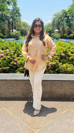 Our best selling in Pure Mul chanderi zari detailing spaghetti top with linen pants in hot selling colour