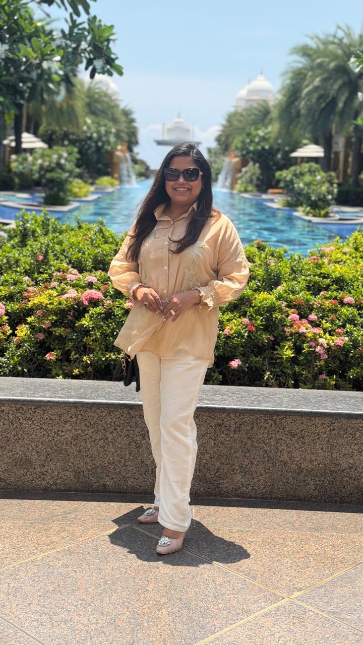 Our best selling in Pure Mul chanderi zari detailing spaghetti top with linen pants in hot selling colour