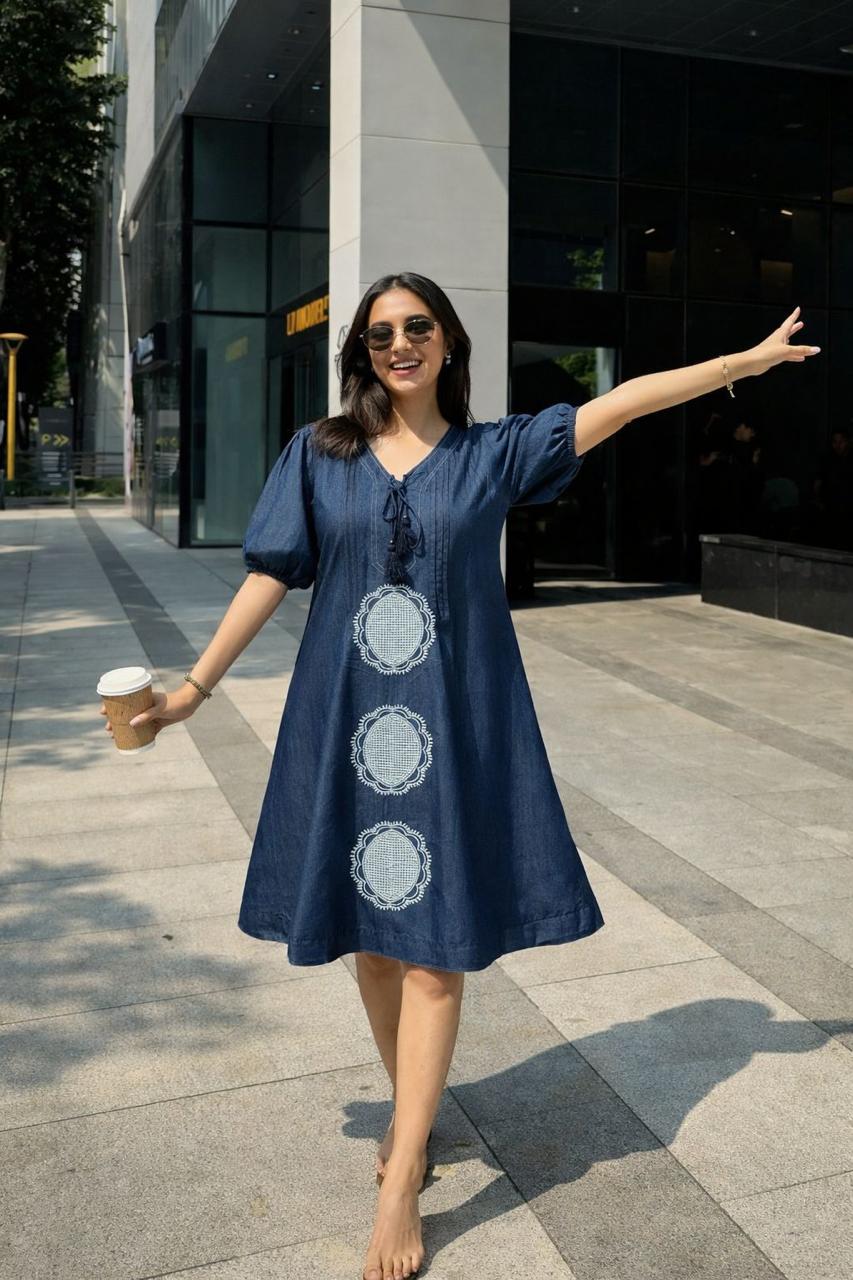 Super soft denim cotton dress