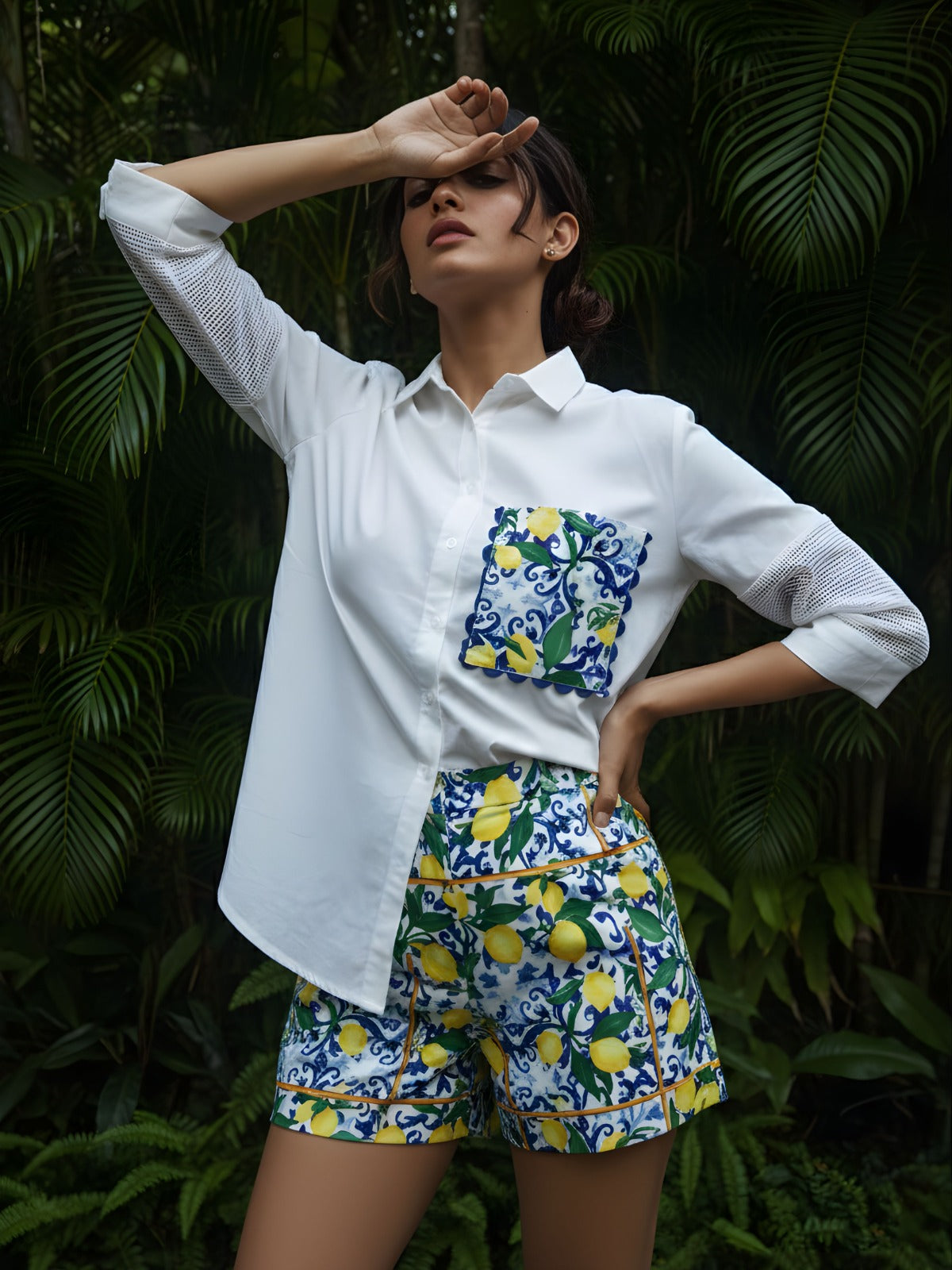 Premium cotton lining shifli detailing on sleeve only shirt