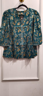 Beautiful cotton short Top in green