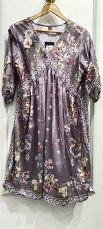 Mul silk one piece dress in grey