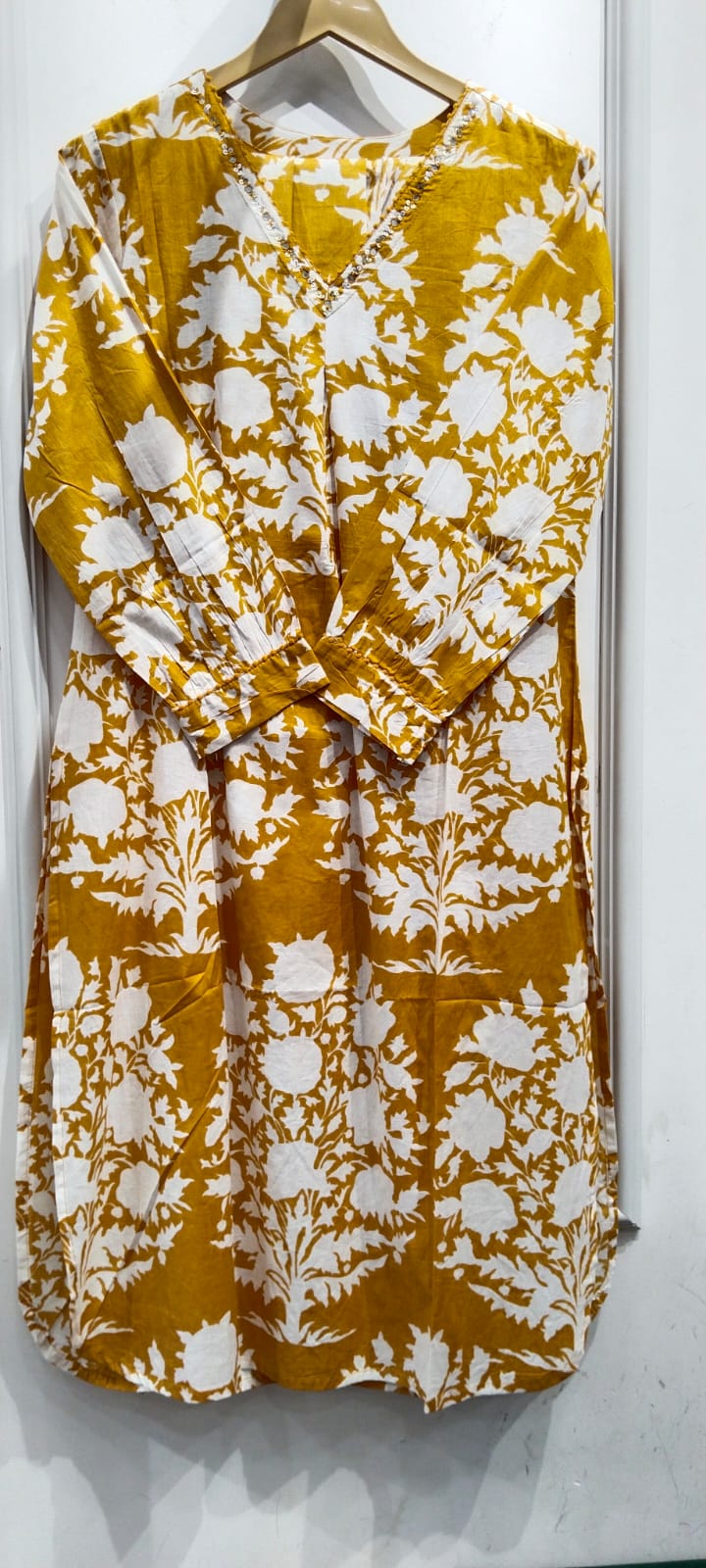 Pure Cotton kurta pant in yellow