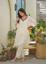 Smart crepe silk kaftan set