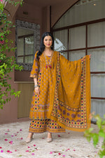 Premium cotton suit set in yellow