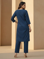 Super pretty cotton Kalamkari co ord set in blue