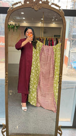 Flex cotton kurta pant paired with cotton digital printed full suit set