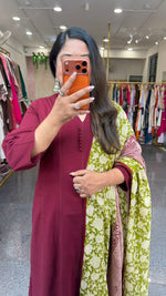 Flex cotton kurta pant paired with cotton digital printed full suit set