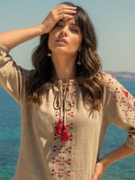 Smart cotton embroidered top