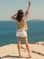 Smart cotton embroidered top