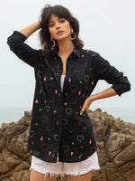 Fully multi embroidered black shirt