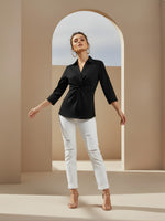 Pretty cotton smart designer top in black